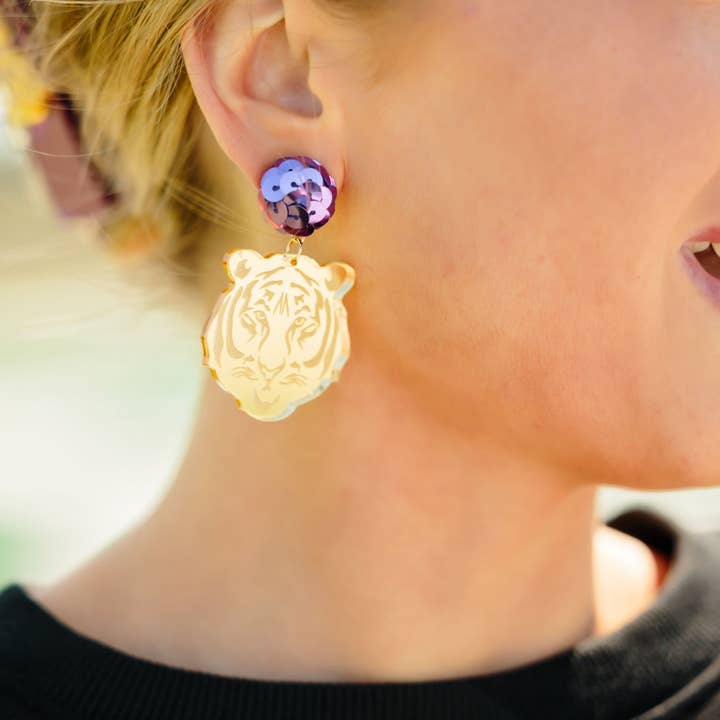 TLD Designs - Wholesale Dangle Earrings - Sequin Tigers