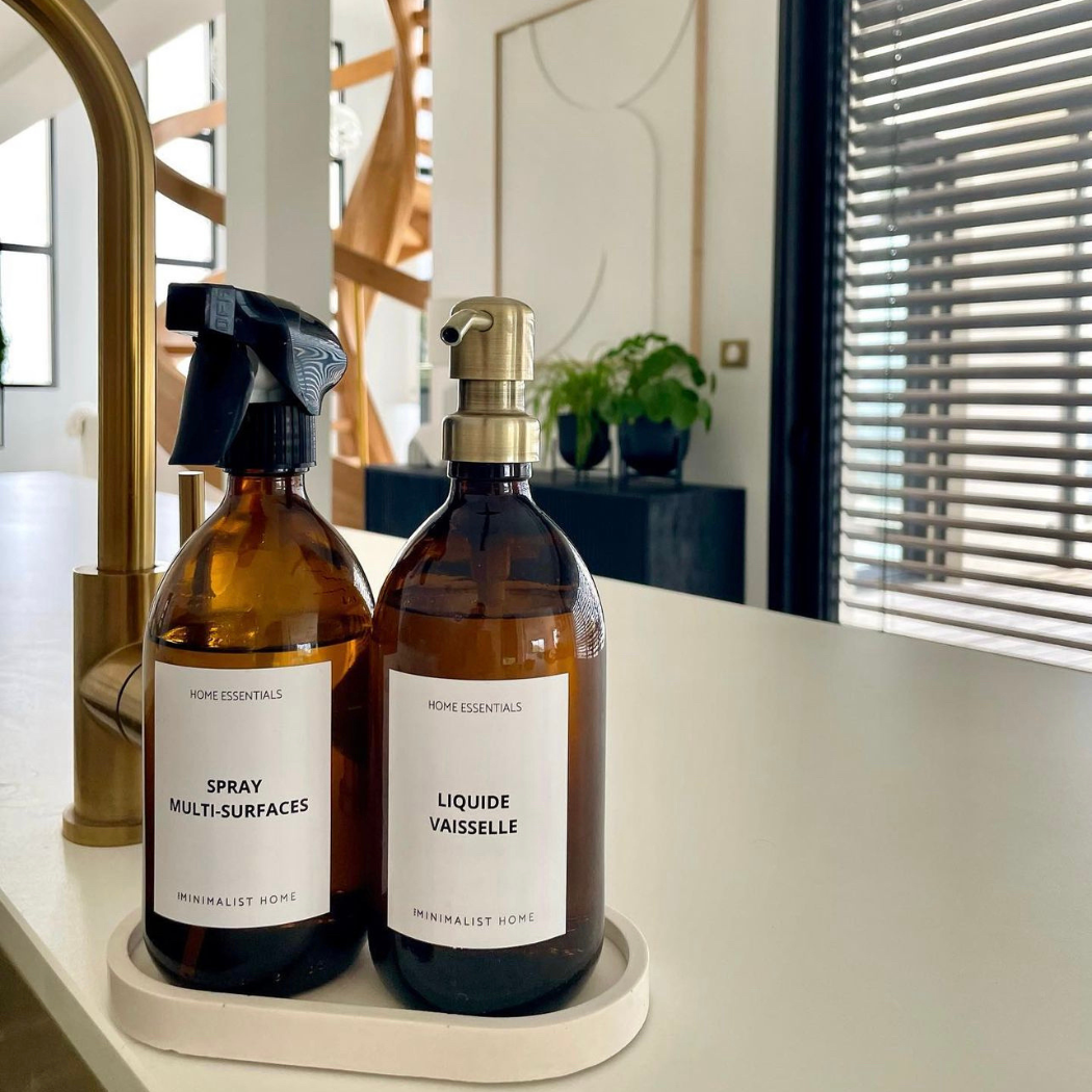 Âmbar Dispenser de sabonete de vidro âmbar para cozinha – 500 ml – Fabricado na França para venda a revendedores na Faire1