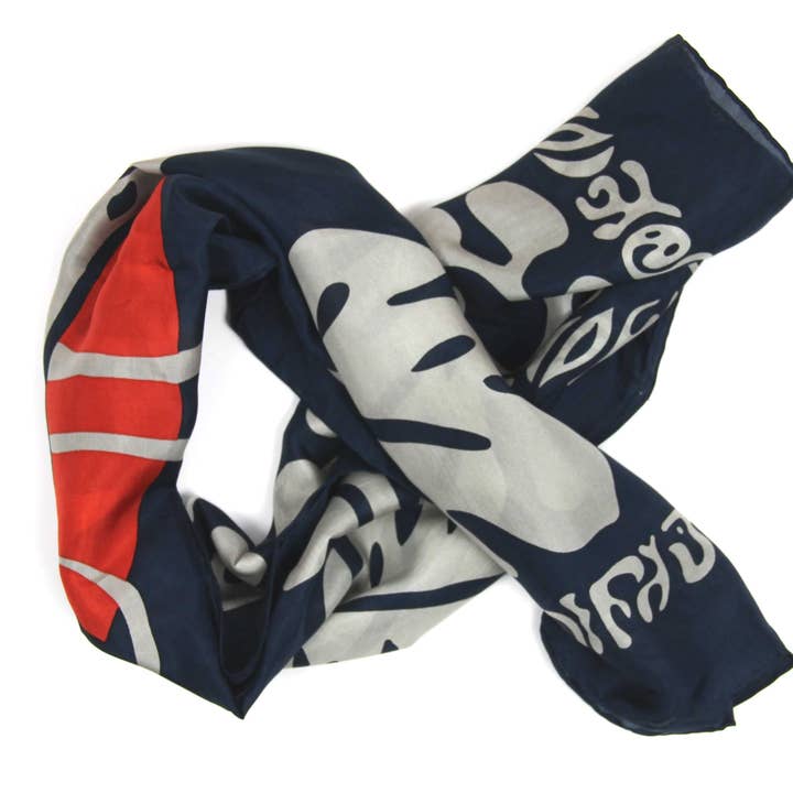 Les Belles Vagabondes - Wholesale Head Scarf - Women's - Square Silk Panama Navy0