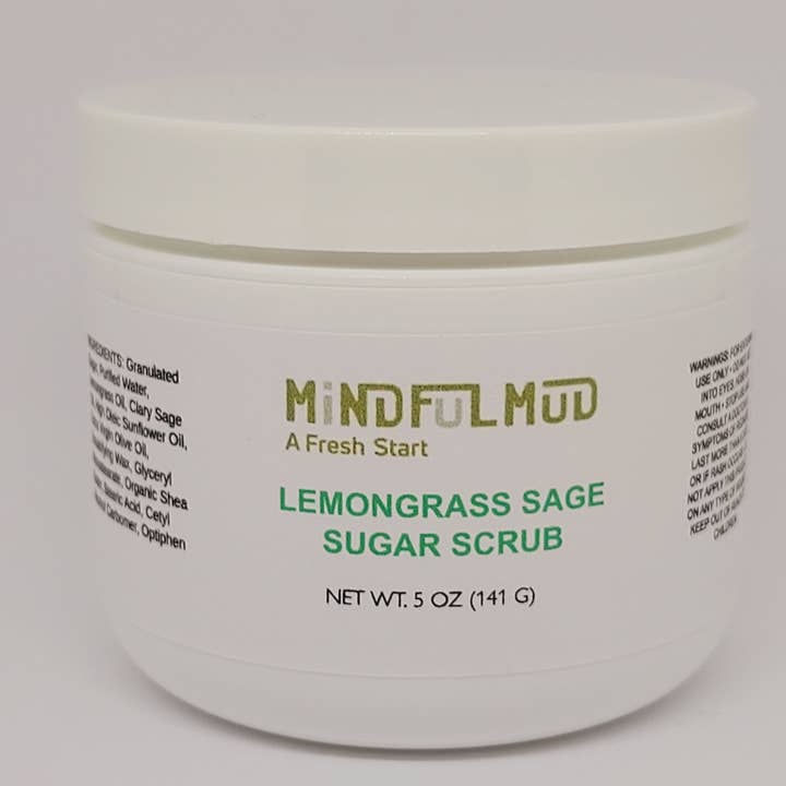 Lemongrass Sage Exfoliating Facial Sugar Scrub voor wholesale door Mindful Mud