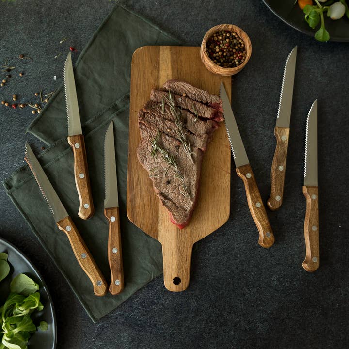 Livoo - Venta al por mayor Juego de cuchillos - Bloque de 6 cuchillos para carne