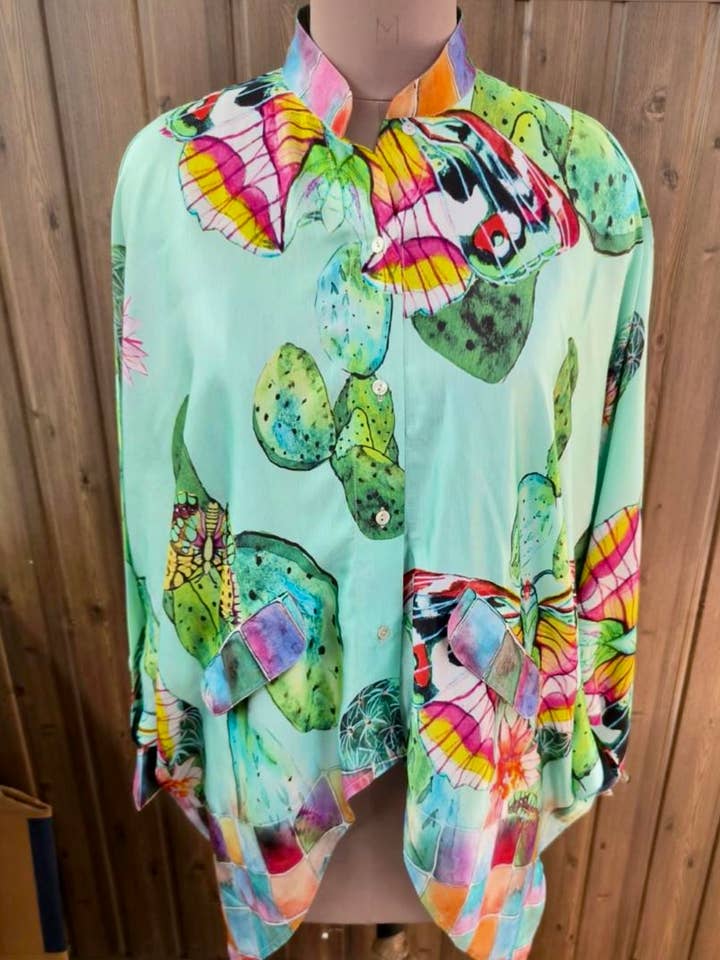 A Rare Bird Shop - Wholesale Kimono - Women's - Cactus Butterfly Satin Kimono