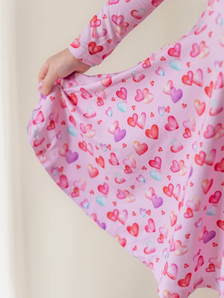 Twinflower Creations - Wholesale Dress - Kids - Sweethearts Bamboo Twirl Dress