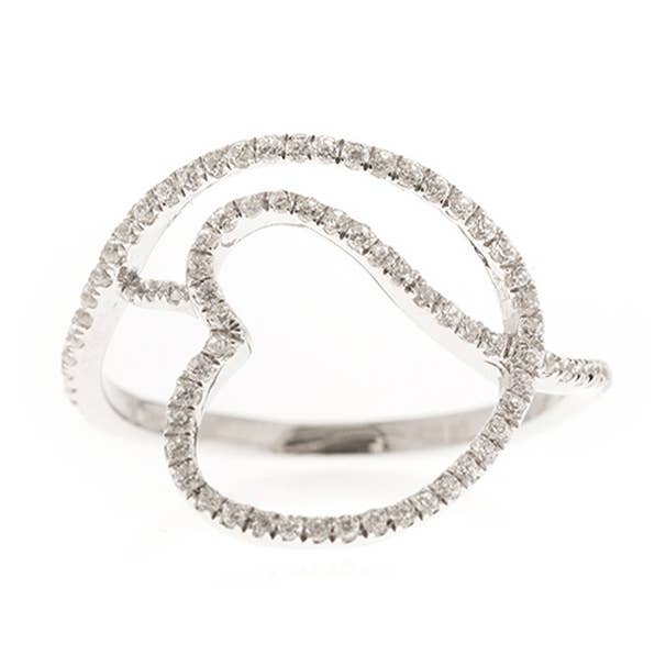 Anello cuore in argento rodiato per la vendita all'ingrosso da parte di ORUS BIJOUX