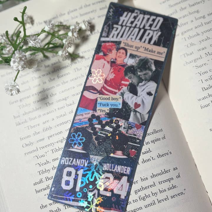Heated Rivalry Hockey Romance Inspired Collage Bookmark for wholesale by Awfullynerdy.co
