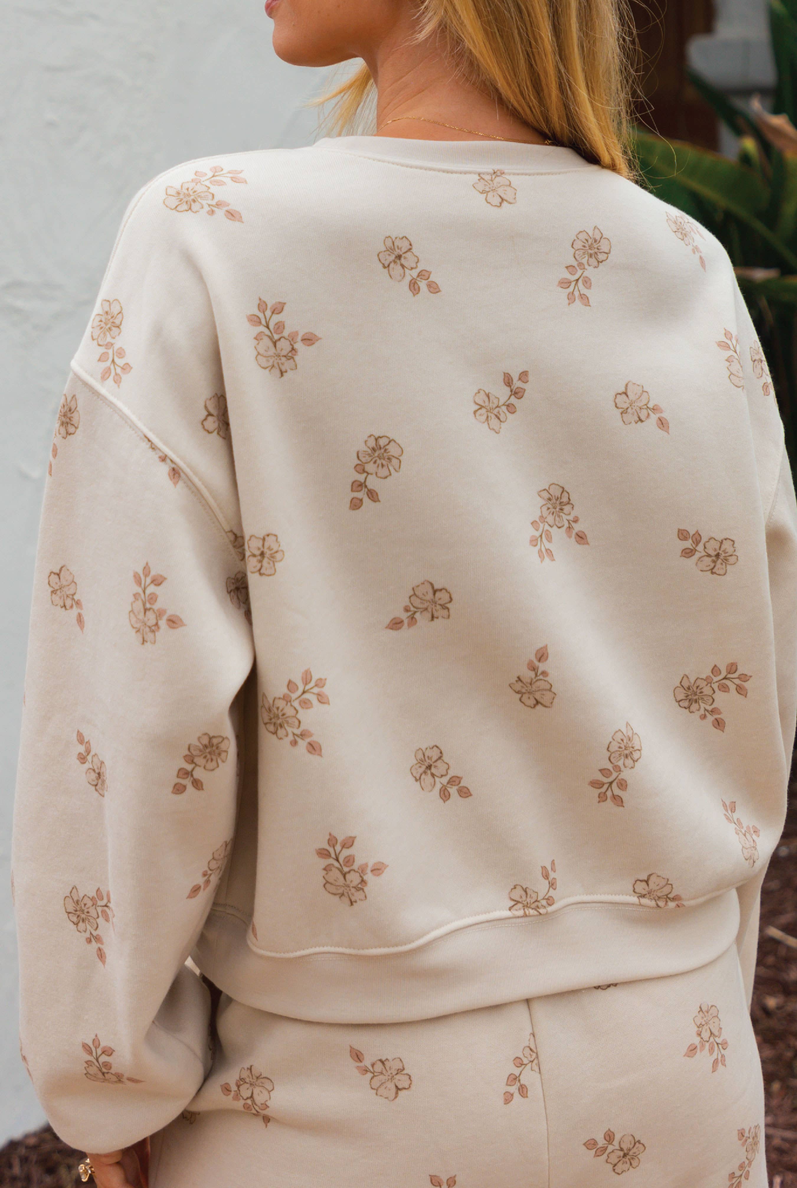 LOVE  FLORAL  Sweat short/Sweatshirt Matching Set   for wholesale on Faire5