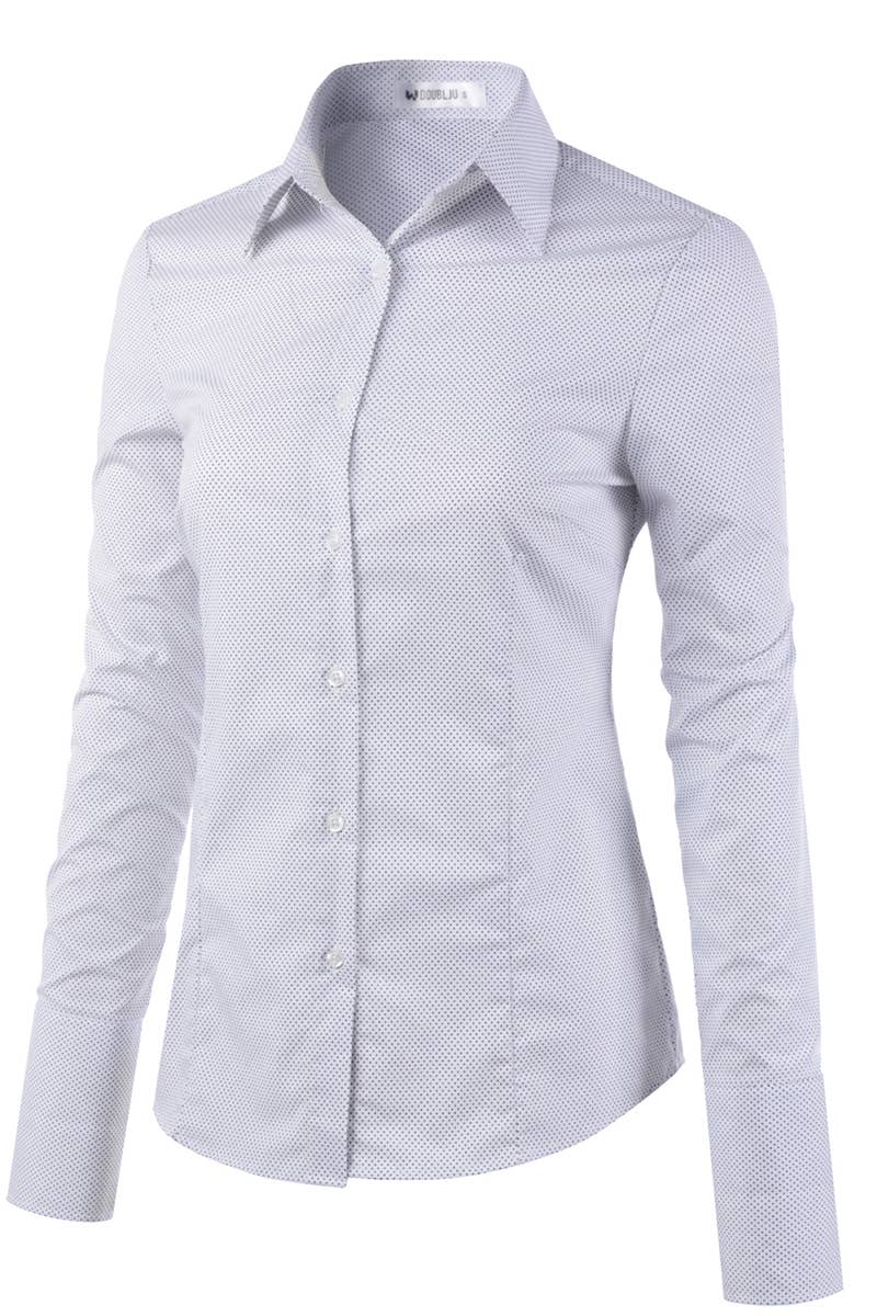 NINEXIS - Vente Chemise à col boutonné – femme - CWTDSL028_Chemises à col boutonné à manches longues19
