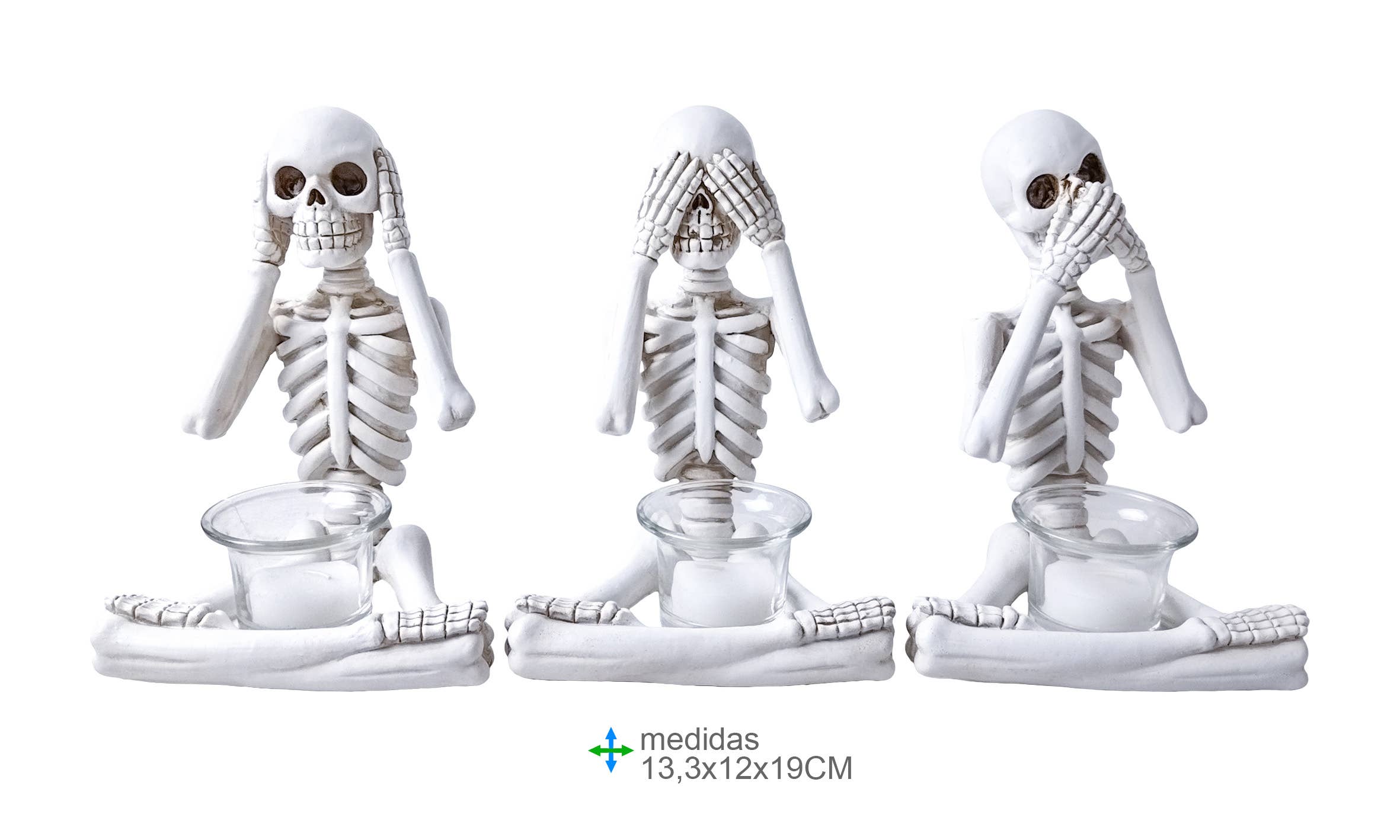Esoterica Arte – wholesale Decorative figurine – Resin Skull 13.3 x 12 x 19 cm (3 units)0