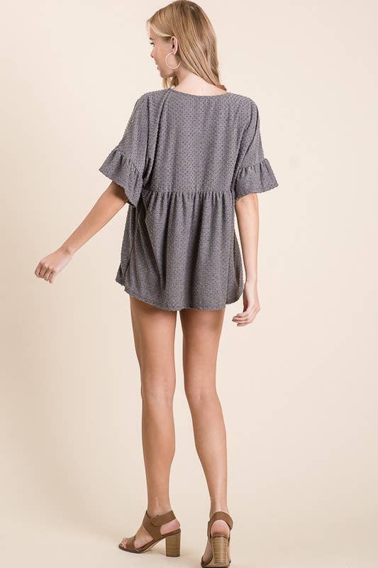 lovely melody – wholesale Tunic – Women’s – LMT1519-Belle's Swiss Polka Dot Baby Doll Tunic3