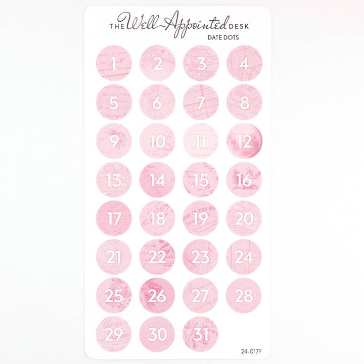 The Well-Appointed Desk - Wholesale Sticker - Date Dots Sticker Sheet (24-017)7