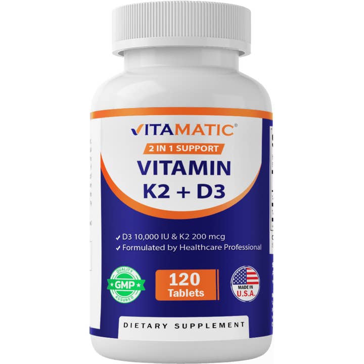 Vitamin D3 K2 Supplements 200mcg-120 Tablets for wholesale by Vitamatic