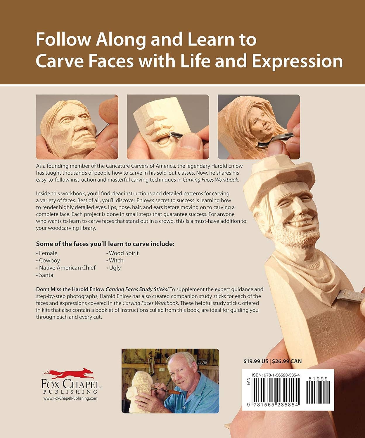 Fox Chapel Publishing - Wholesale Crafts, Hobbies & DIY - Carving Faces Workbook - Learn to Carve Facial Expressions1