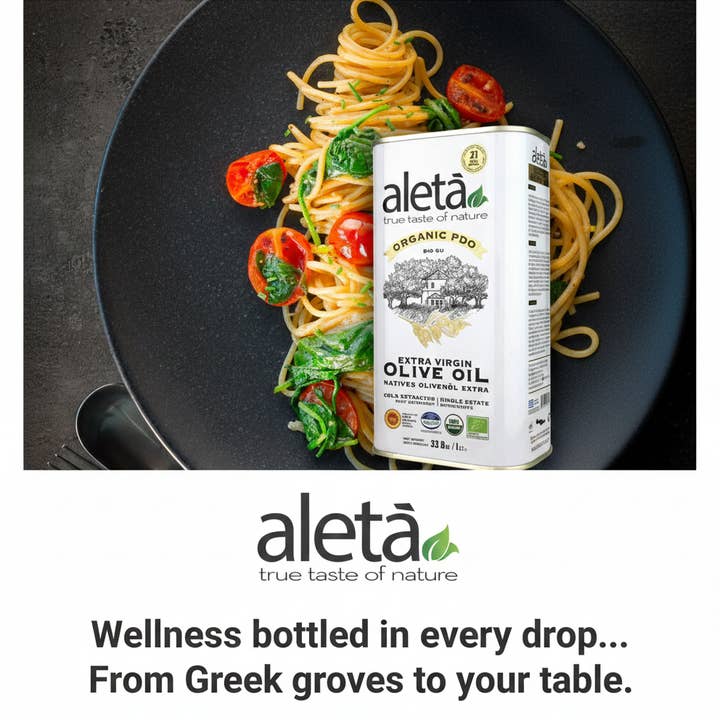 ELLORA FARMS - Wholesale Olive Oil - Aleta Organic Single Estate PDO Extra Virgin Olive Oil, 1 LT2