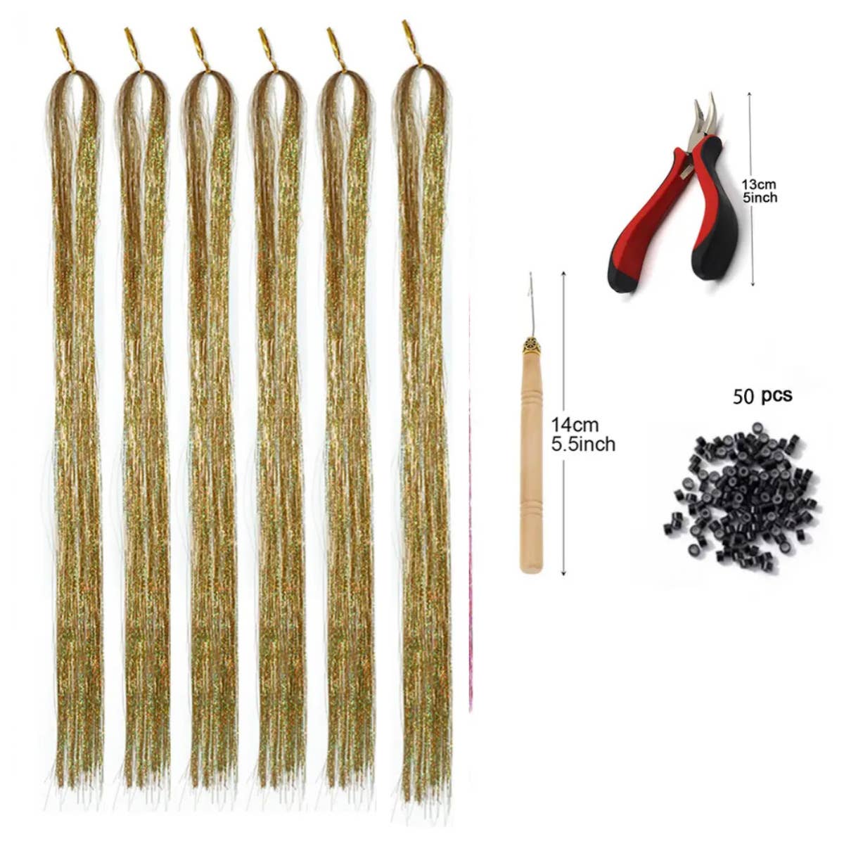 AK Brand - Vente Extensions de cheveux - Kit de Tinsels Étincelants pour Extensions de Cheveux21