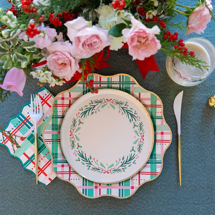 Bonjour Fête - Wholesale Disposable plate - CHRISTMAS WREATH DESSERT PLATES2