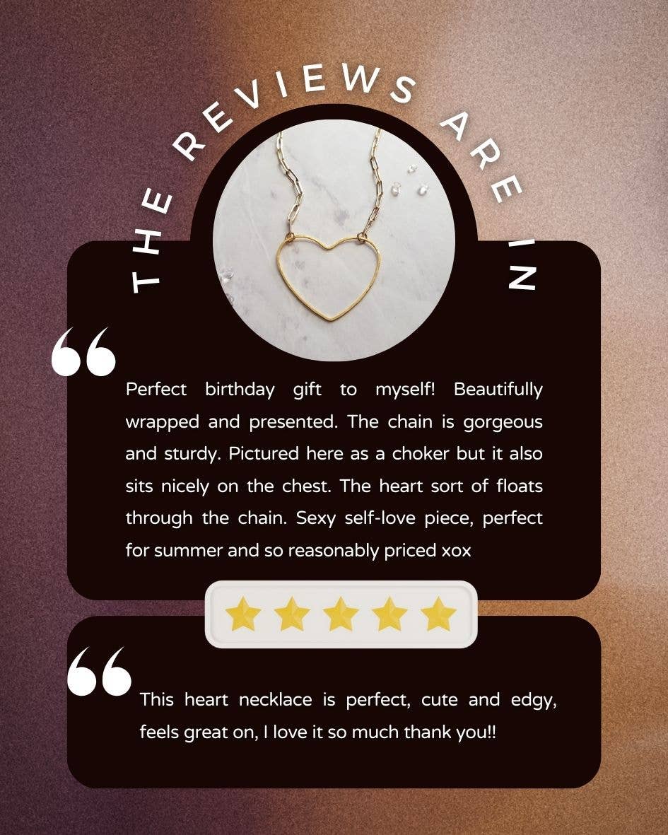 Dreamers of Dreams - Wholesale Pendant/Charm Necklace - Big Gold Heart | Paperclip Chain Necklace3