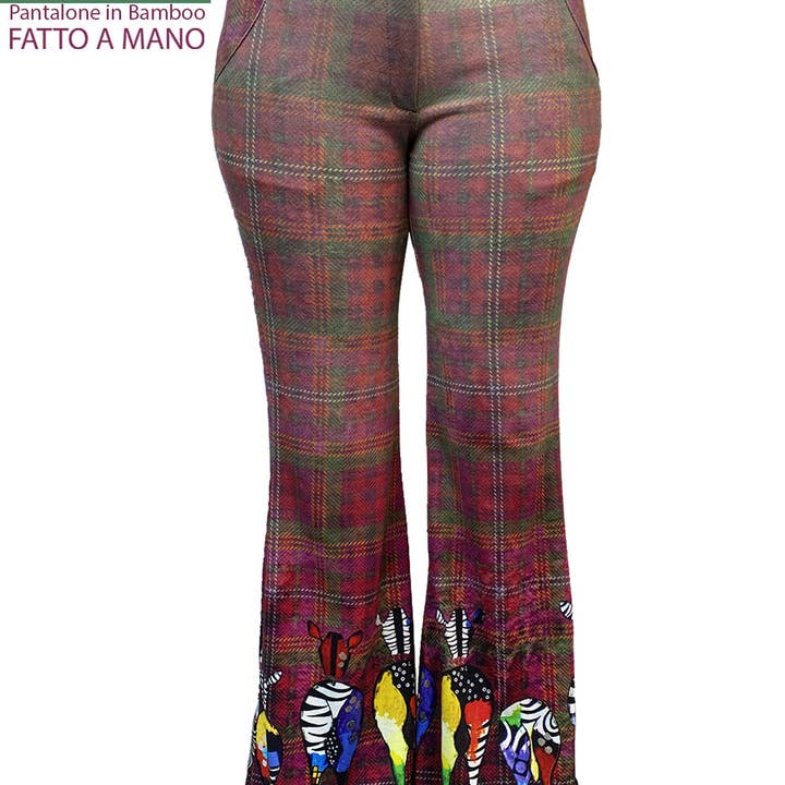 Pantalon Ariana en fibre naturelle de bambou - Fait main pour la vente par Il Tocco di Minerva