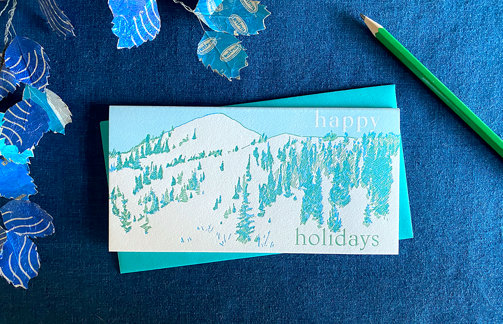 Navy Midnight Press - Wholesale Season's Greetings Card - Mountain Holiday Card1