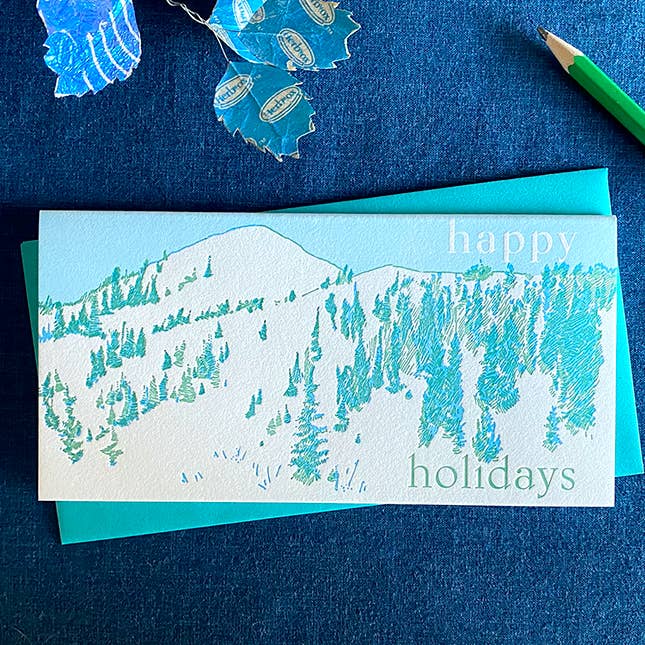 Navy Midnight Press - Vente Cartes de vœux saisonnières - Carte de vacances en montagne1