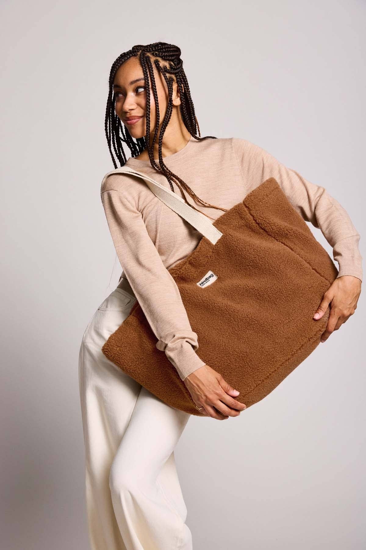 Hindbag - Wholesale Tote Bag - Women's - Claude Teddy Brown tote bag1