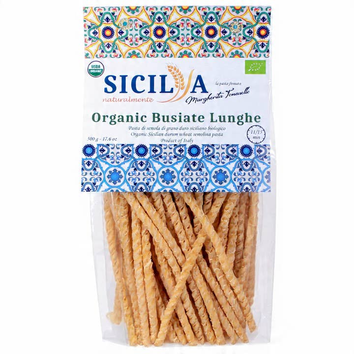 Pâtes Busiate longues BIO - Fabriqué en Italie (Sicile) pour la vente par Sicilia naturalmente