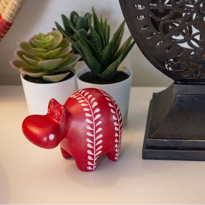 Global Crafts - Wholesale Decorative Figurine - 4" Large Soapstone Hippos