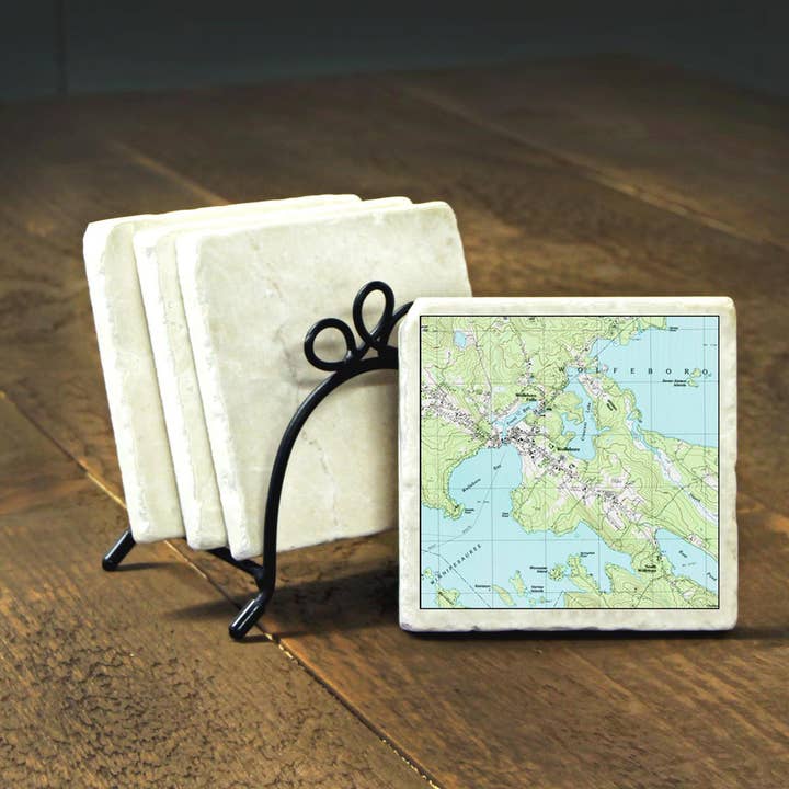 CM888- Map Marble Coasters (Set of Four) for wholesale by Paint The Town