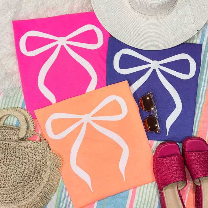 Bow Coquette White PUFF Transfer for wholesale by Trendy Transfers