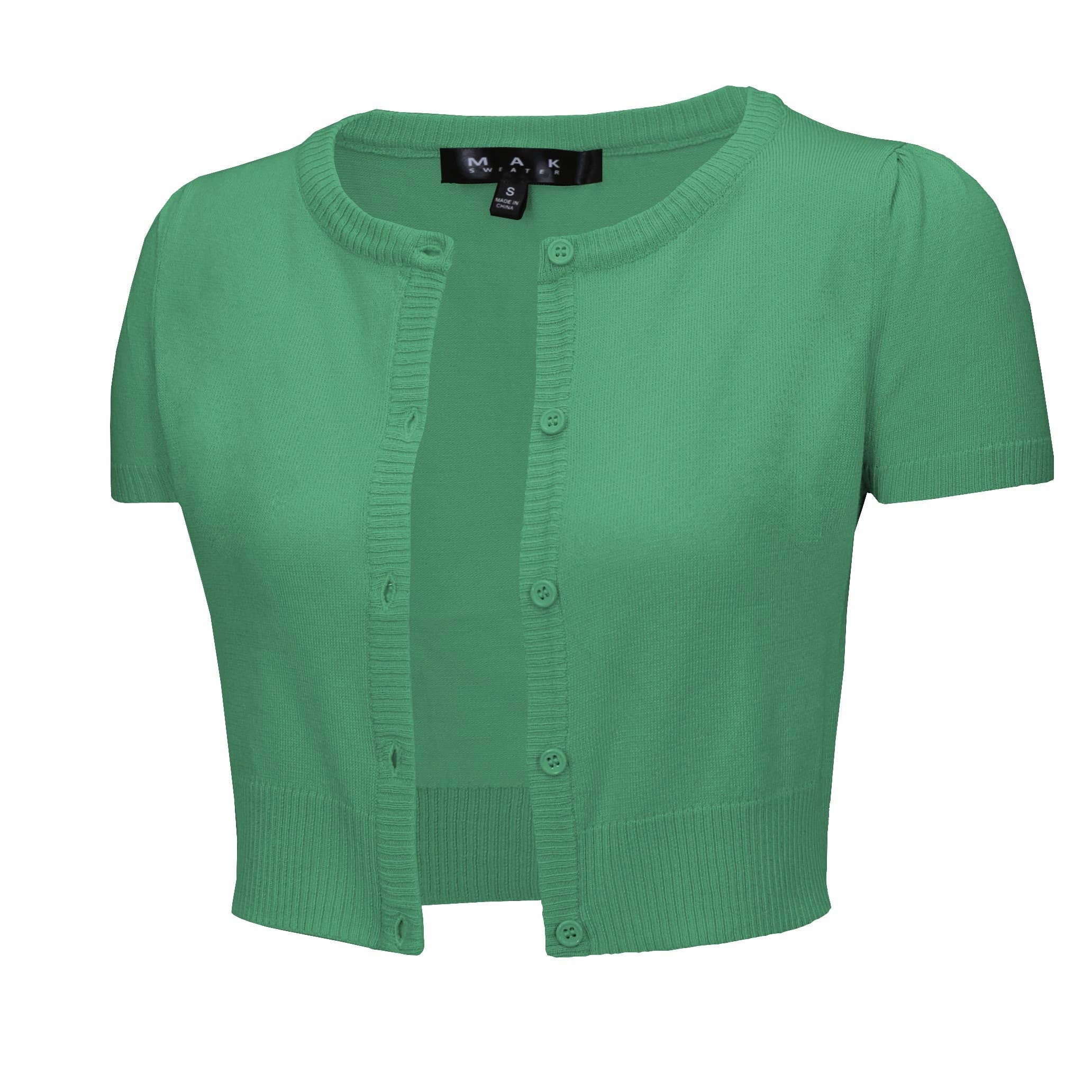 Mak - Vente Cardigan – femme - Cardigan court à col rond à manches courtes CB053640