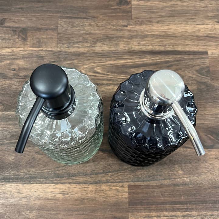 Blush Apothecary - Wholesale Soap Dispenser - 14oz Honeycomb Clear Soap Dispenser Bottle with Metal Pump1