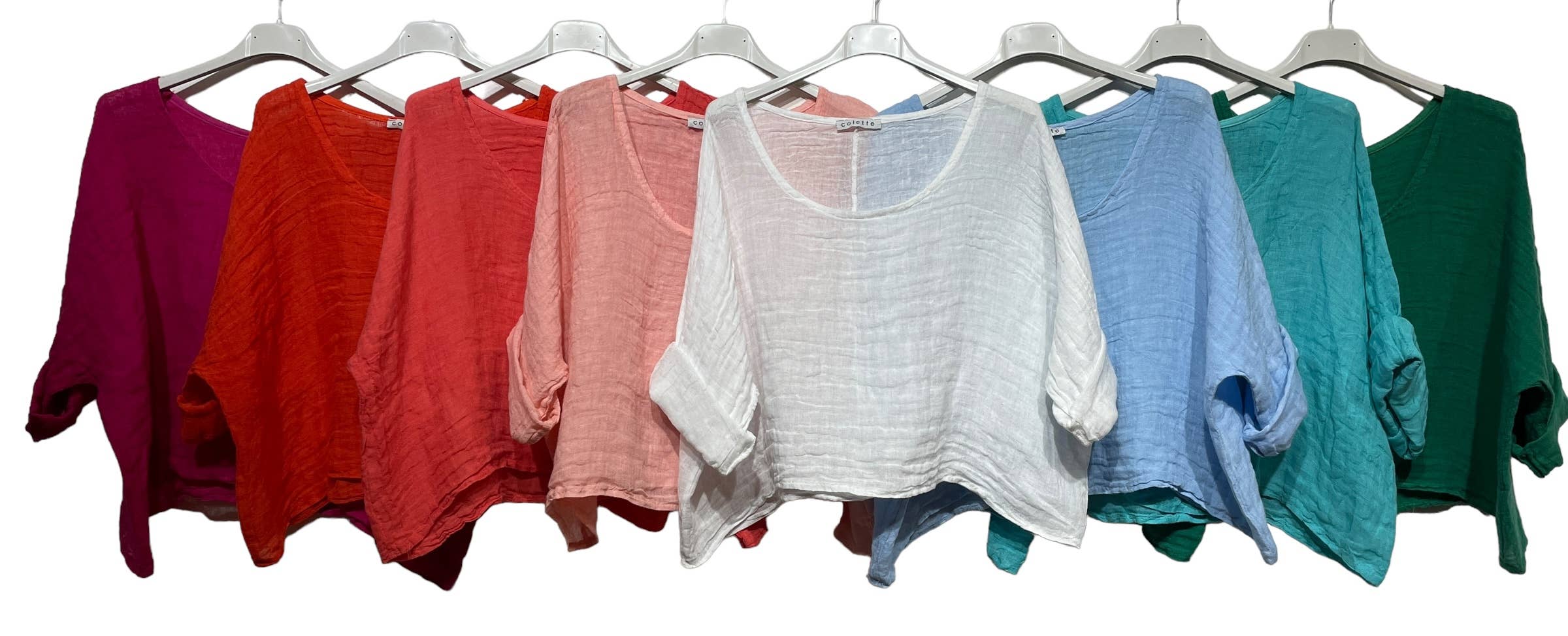 LINEN & COTTON HOUSE – Engroshandel Bluse - Dame – 18415 top i hør til forårs- og sommertøj0