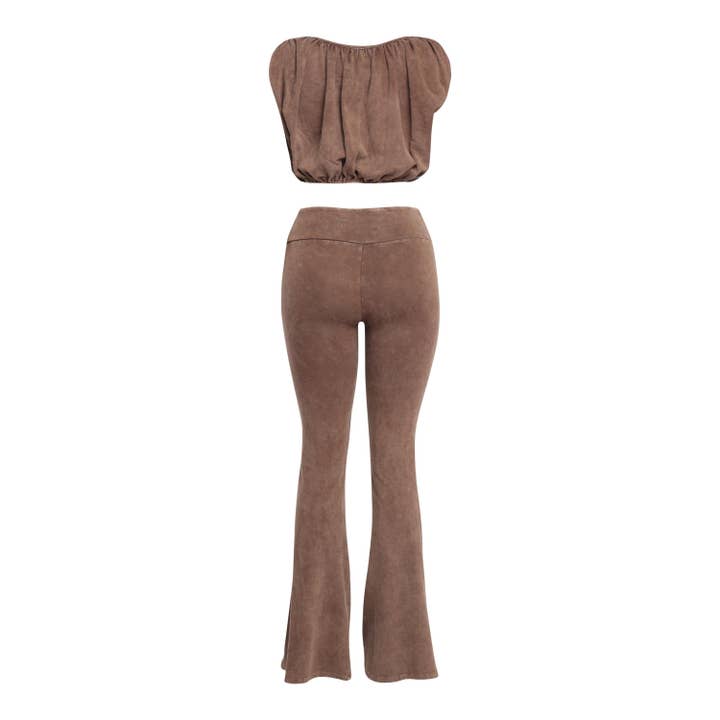 omgstyles – wholesale Top & pants set (NOT Loungewear) – Women's – Mineral Washed Bubble Top & Pants Set2