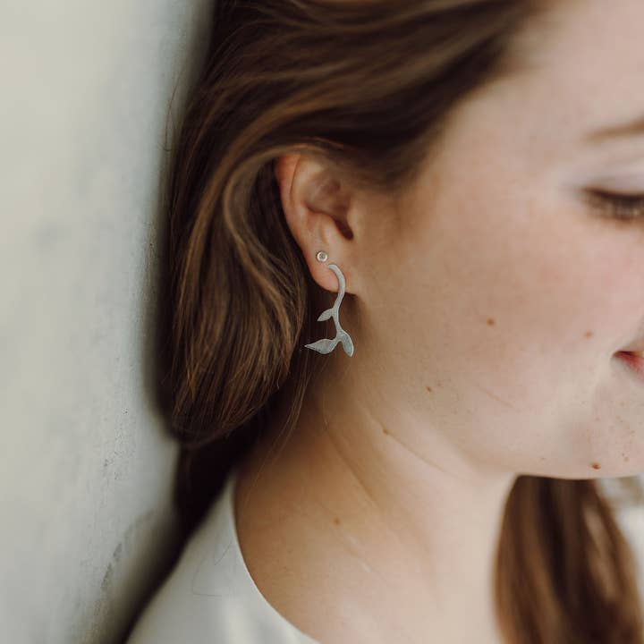 Leaf Studs for wholesale by Meghan Elisabeth Art