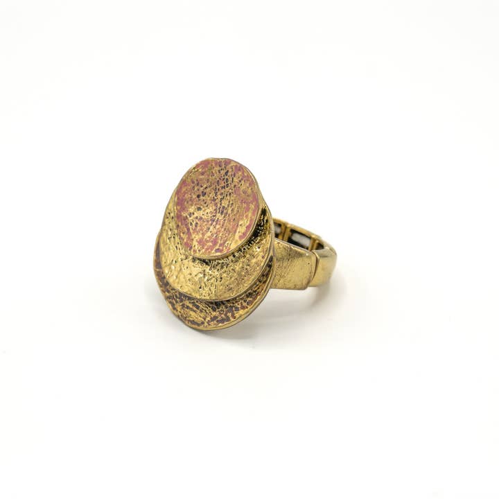KLK - Wholesale Cocktail/Statement Ring - Ring with three superimposed rounds2