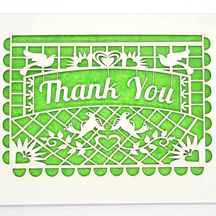 two hermanas - Wholesale Thank You Card - Thank You - Papel Picado flag9