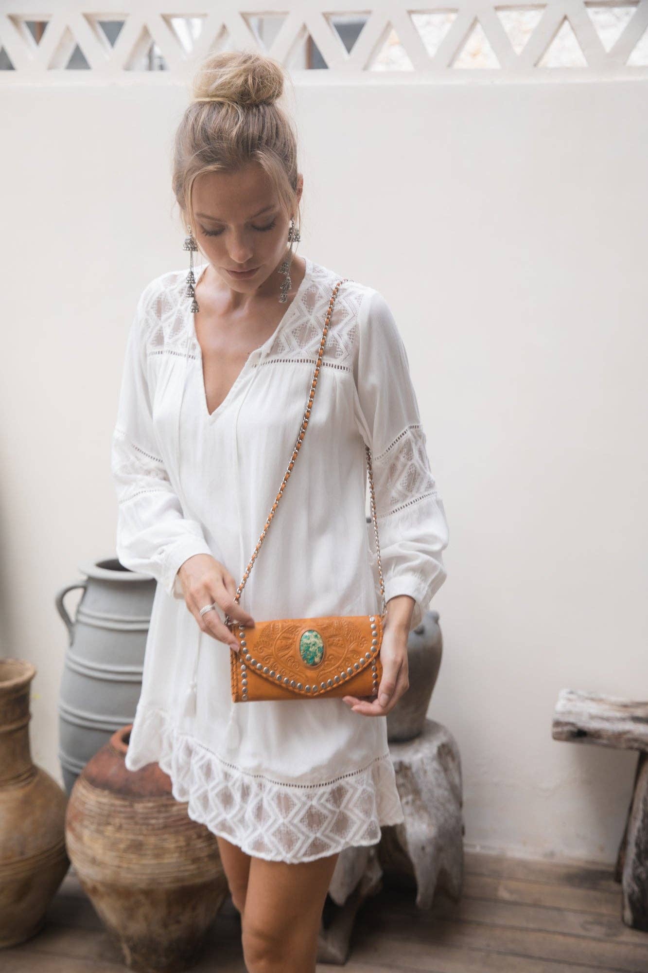 Hiawatha Feather Wallet Antique Tan for wholesale on Faire5