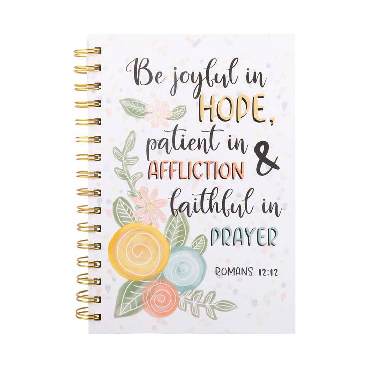 Guided Journal: Flower w/Be Joyful in Hope (Romans 12:12) for wholesale by Divinity Boutique
