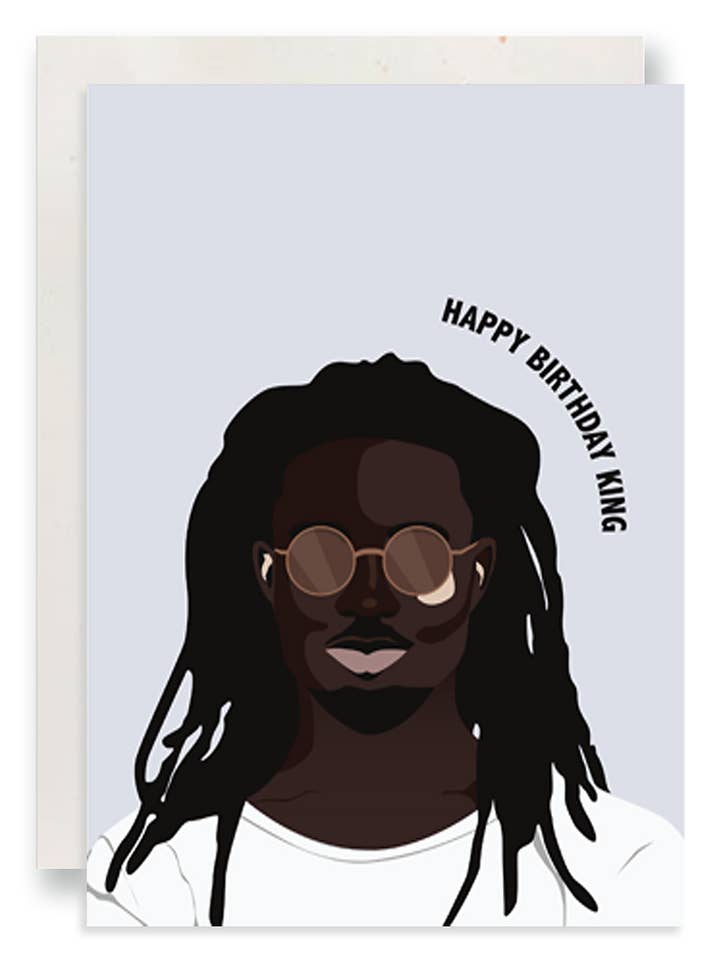 CARTE DE VOEUX JOYEUX ANNIVERSAIRE DREADED KING pour la vente par Sanaa GiftShop