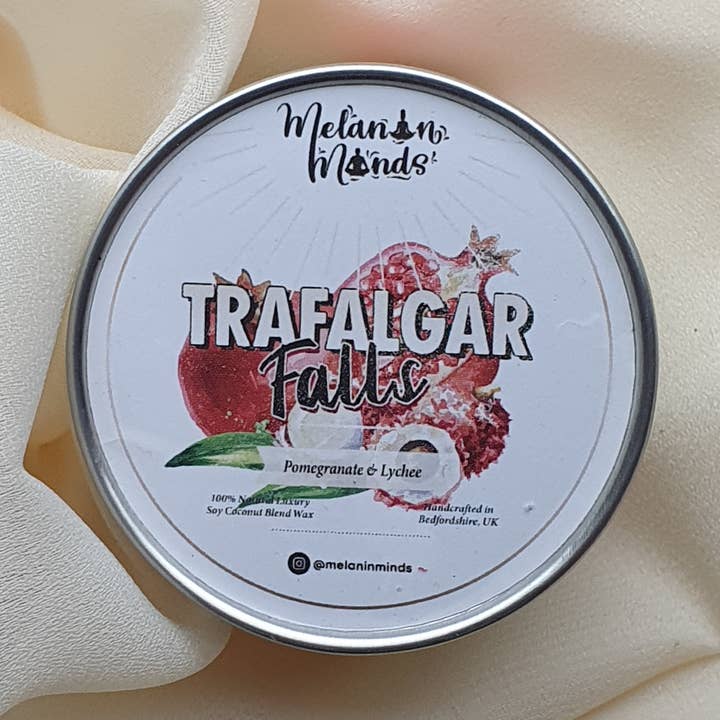 Trafalgar Falls | Pomegranate & Lychee Mini Candle for wholesale by Melanin Minds