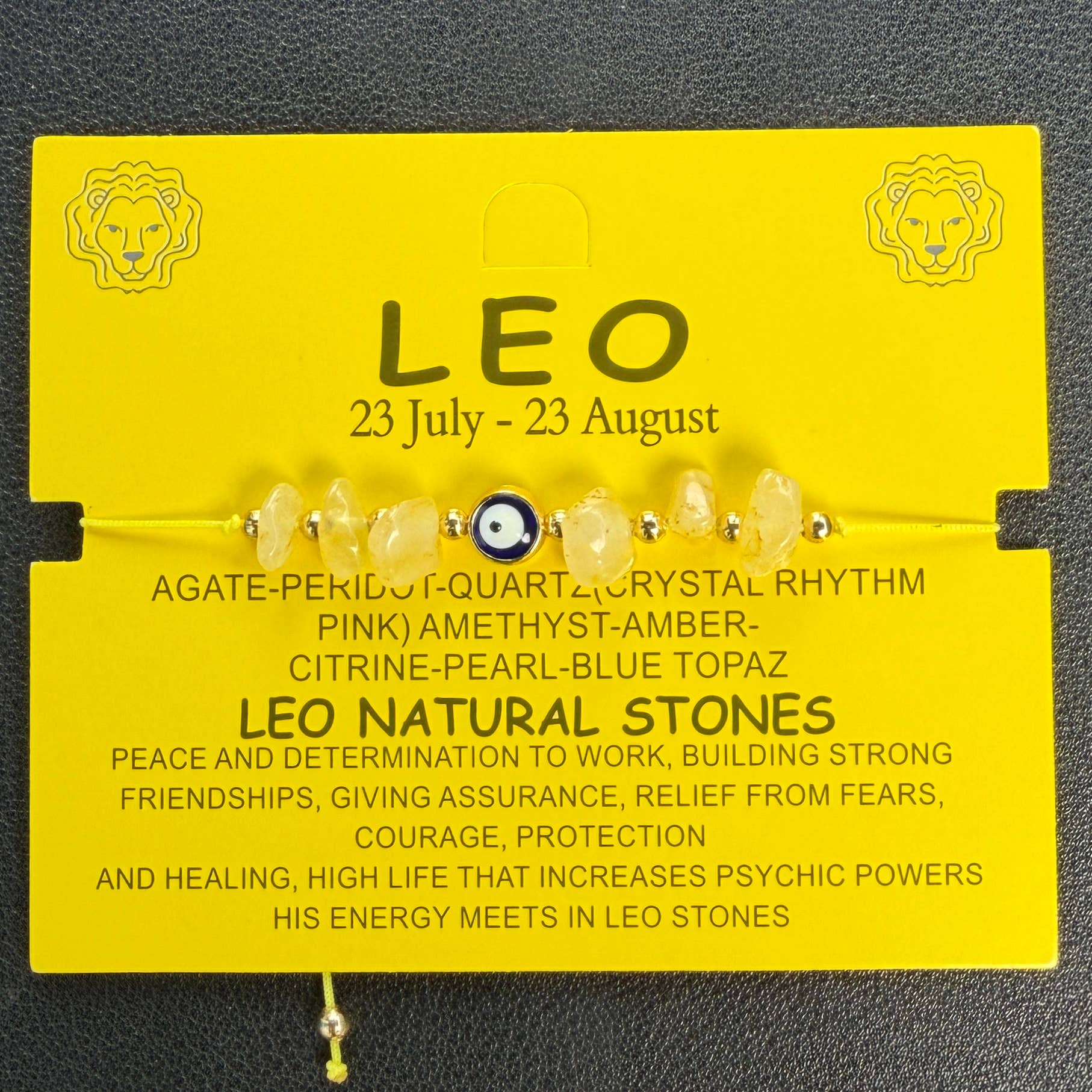 Loli - Vendita all'ingrosso Bracciale con perline - Bracciale con Carta | Bracciale Zodiacale | Occhio di Malocchio in Pietra Naturale11