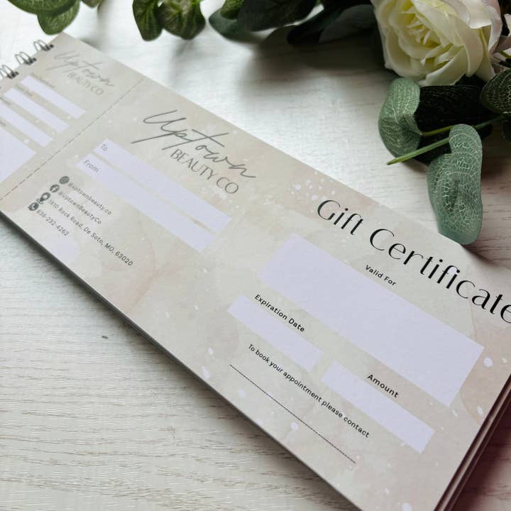 SR Creative Studio - Wholesale Gift Tag - Custom Business Gift Certificate Voucher Book1