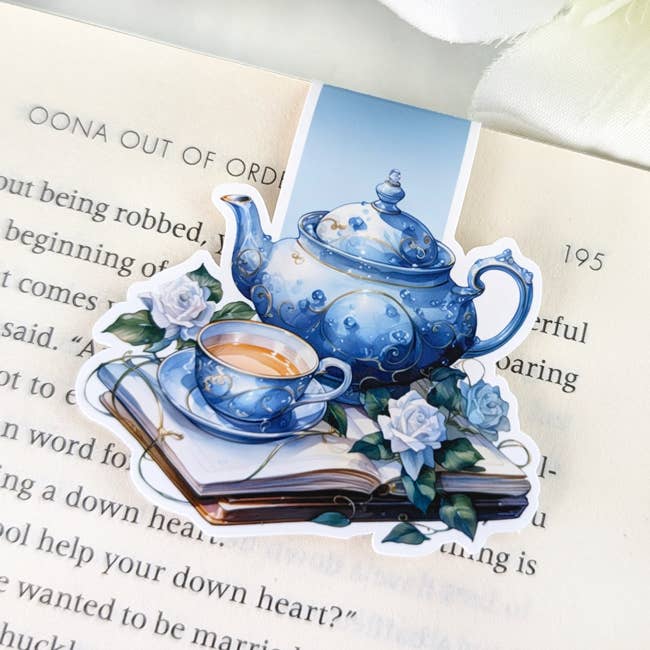 Magnetic Bookmark - Winter tea bookmark - Tea lover bookmark for wholesale by Aphrodite Bookclub