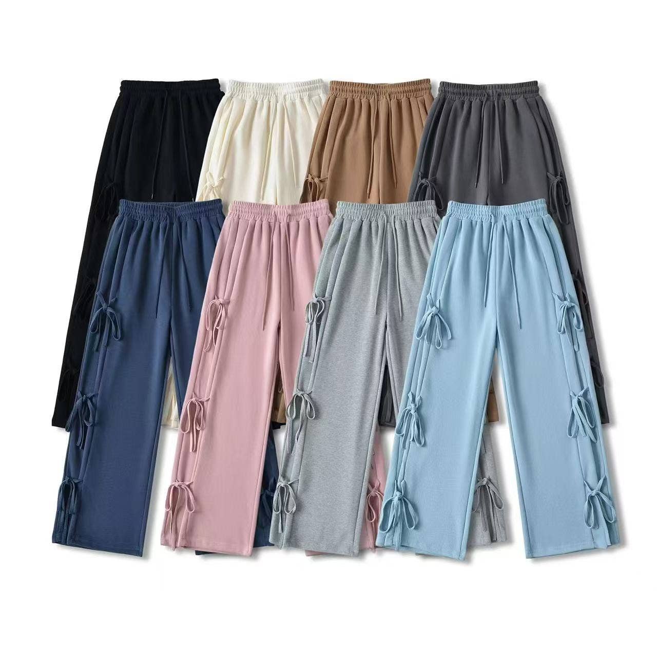 Miss Sparkling - Wholesale Lounge Sweatpants/Joggers - Women's - Side tie ribbon bows sweat pants10