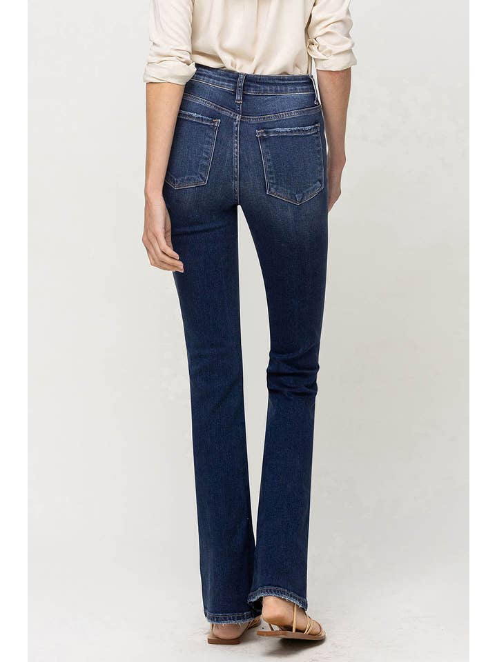 RUMBA MID RISE DISTRESSED BOOTCUT JEANS Y3393 for wholesale on Faire