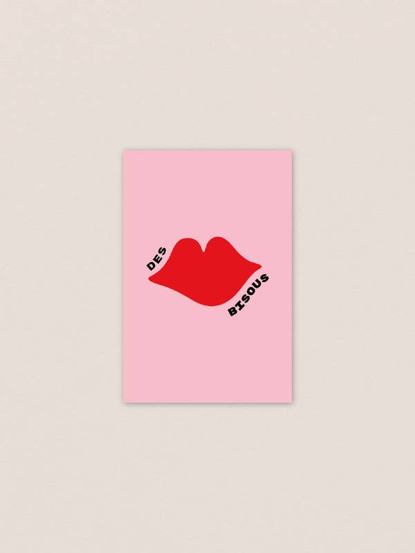 Postcard of Pink Kisses for wholesale by Julia Studio Graphique