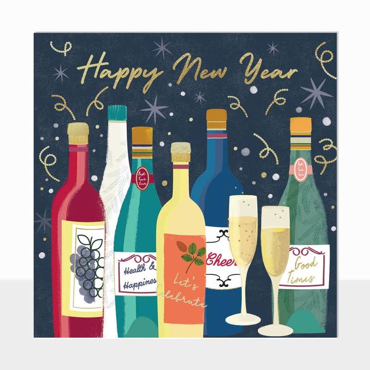 Wonderland Feliz Ano Novo (Garrafas) por atacado de Laura Darrington Design Ltd