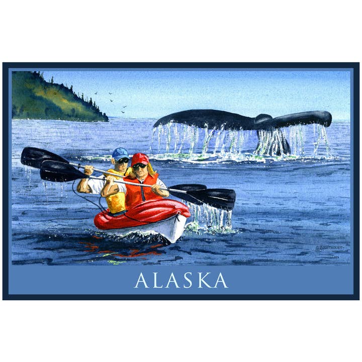 Alaska Kayak Whale Tail BA Magnet for wholesale by Kalan Souvenir