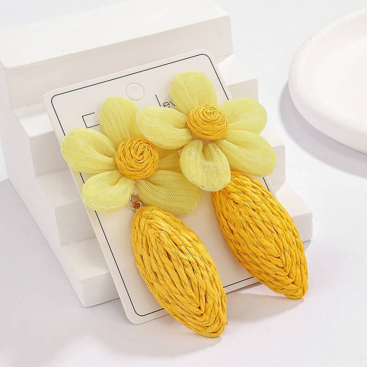 DOUBLJU - Wholesale Dangle Earrings - HANDMADE SWEET FLOWER ALMOND EARRINGS_CWAJE30492