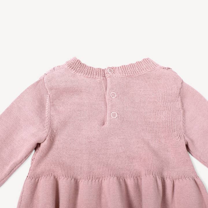 Viverano Organics - Wholesale Dress - Baby - Milan Pointelle Sweater Knit Baby dess (Organic Cotton)5