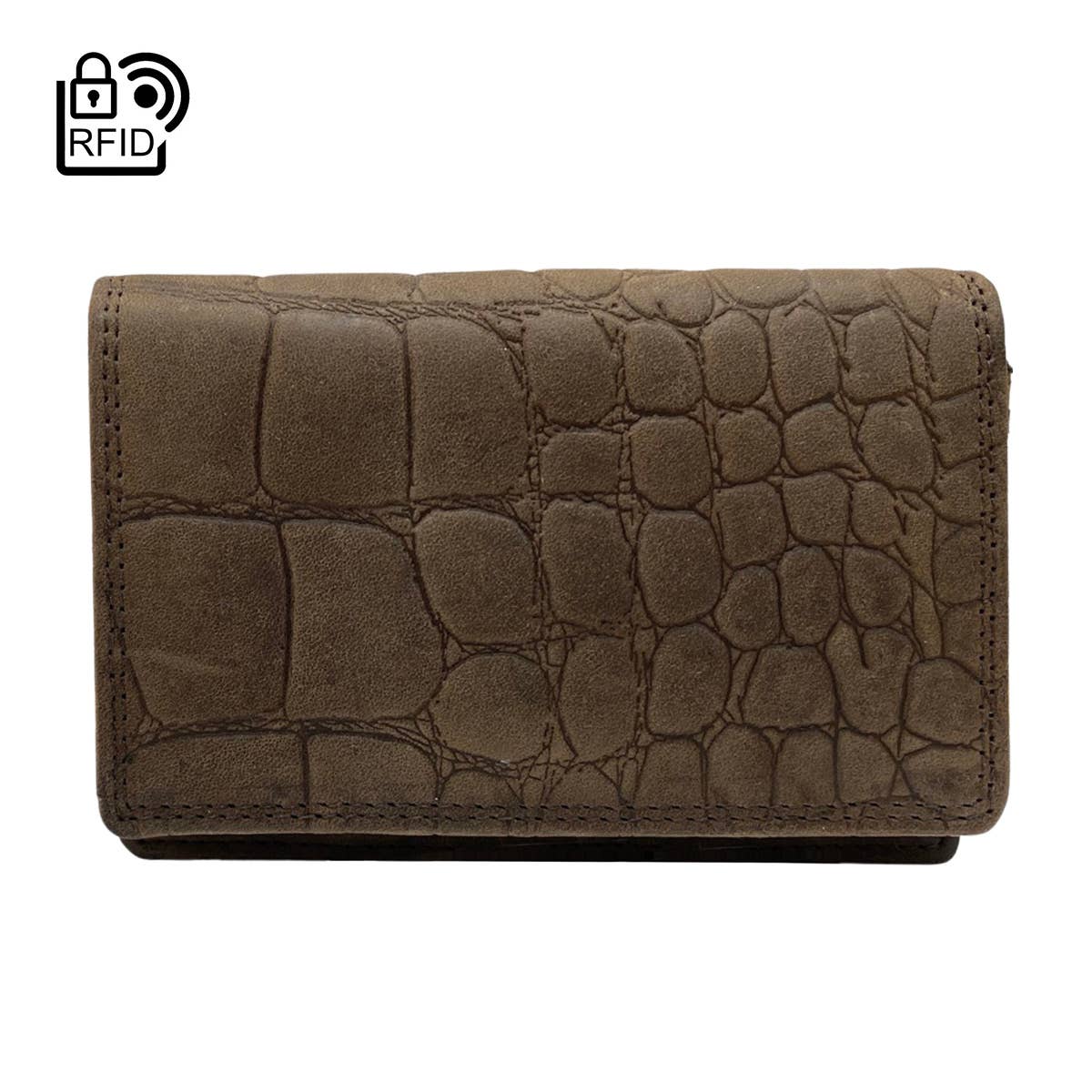 Arrigo - Wholesale Wallet - Women's - Leather Wallet ladies - Buffel Leather Croco Print Compact1
